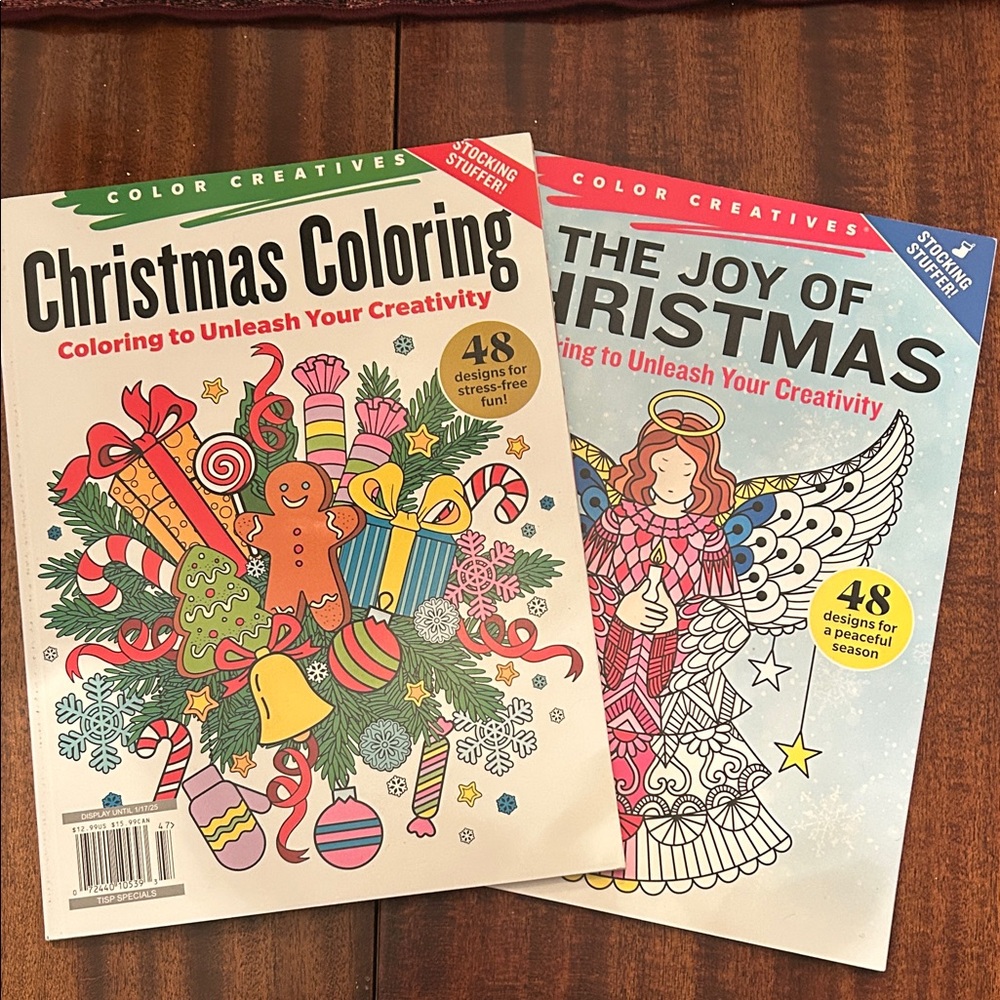 Christmas Coloring Books- Set of 2- New